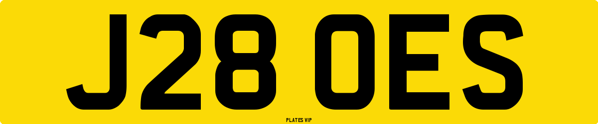 J28 OES Number Plate