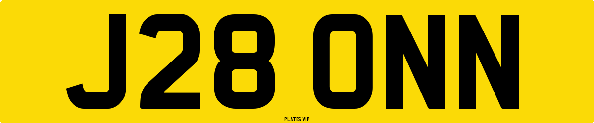 J28 ONN Number Plate