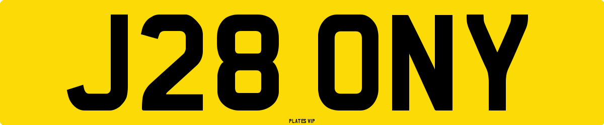 J28 ONY Number Plate