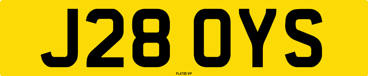 J28 OYS Number Plate