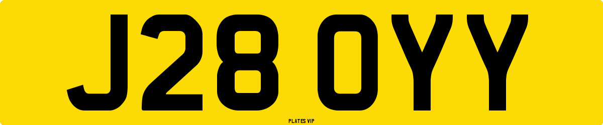 J28 OYY Number Plate