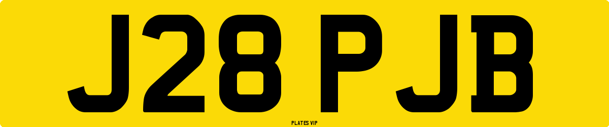 J28 PJB Number Plate