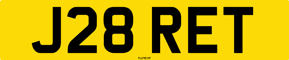 J28 RET Number Plate