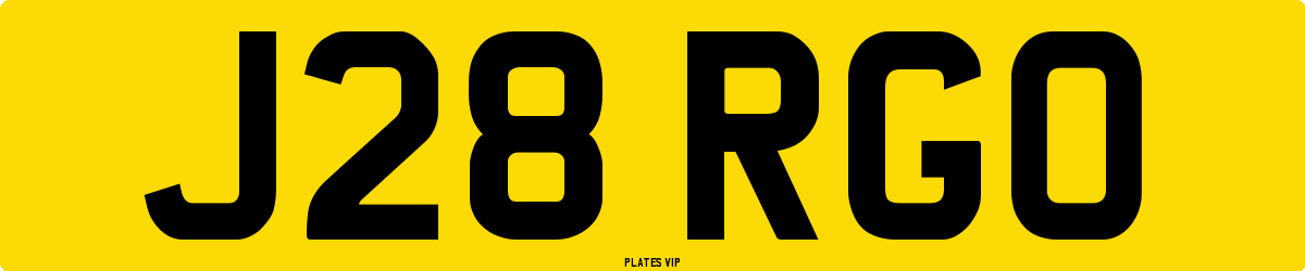 J28 RGO Number Plate