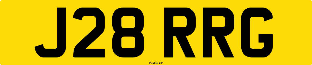 J28 RRG Number Plate