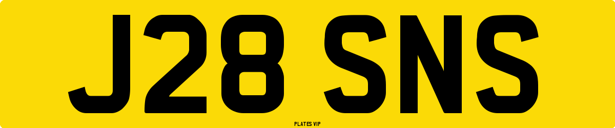 J28 SNS Number Plate