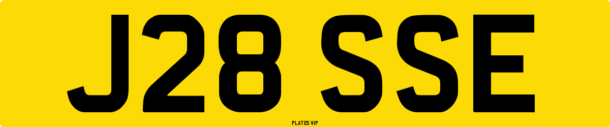 J28 SSE Number Plate