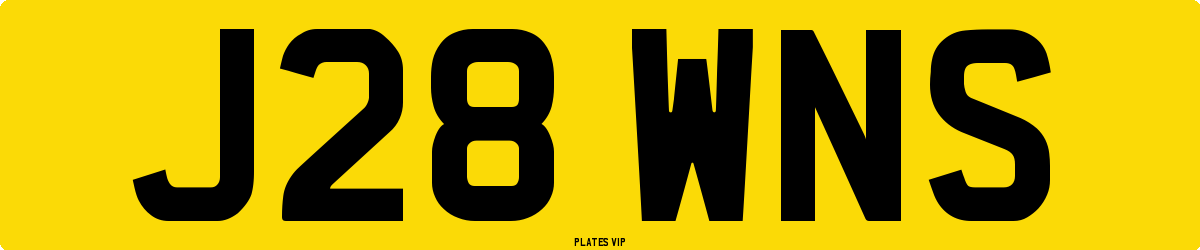 J28 WNS Number Plate