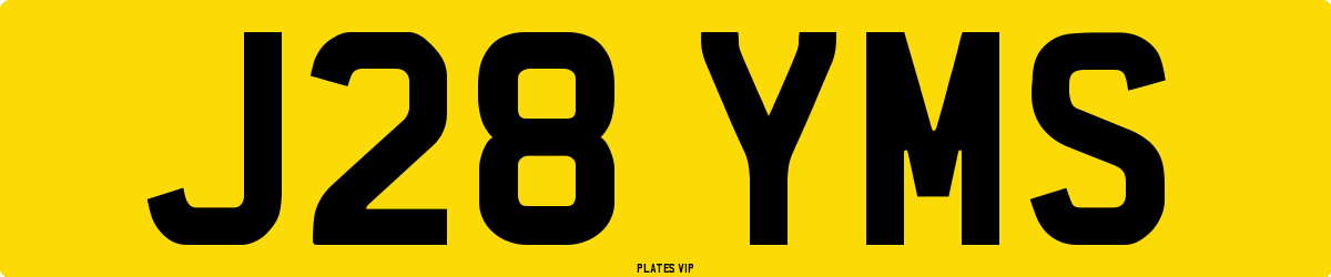 J28 YMS Number Plate