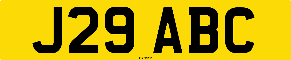 J29 ABC Number Plate