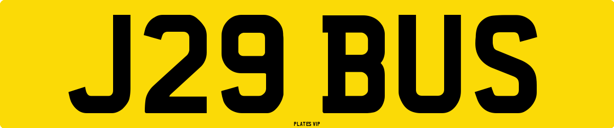 J29 BUS Number Plate