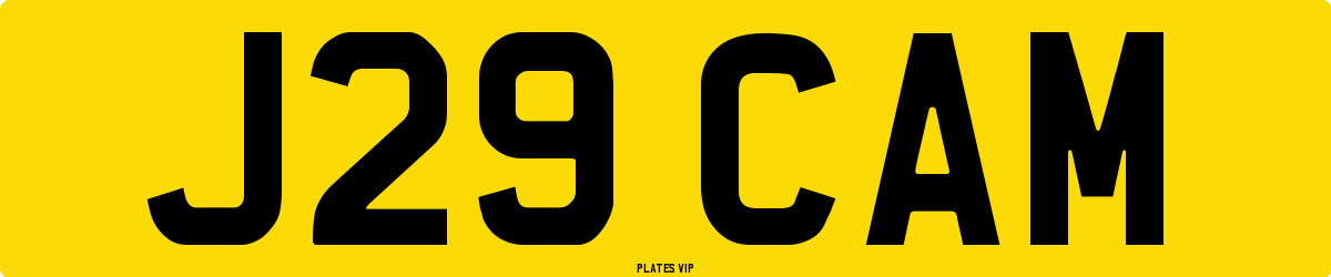 J29 CAM Number Plate