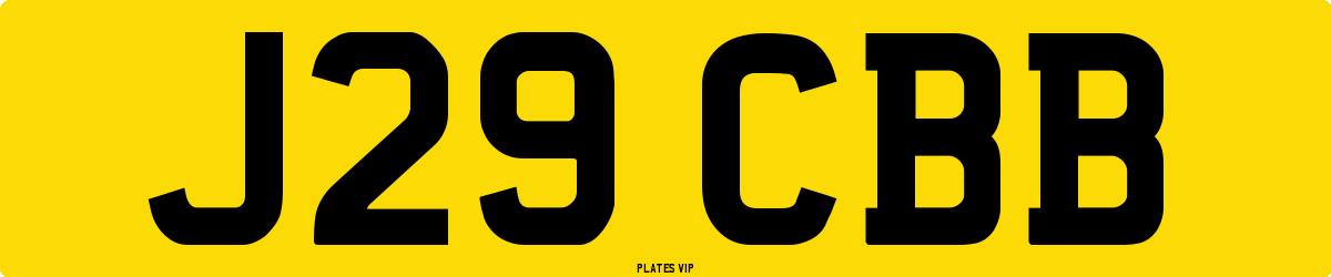 J29 CBB Number Plate
