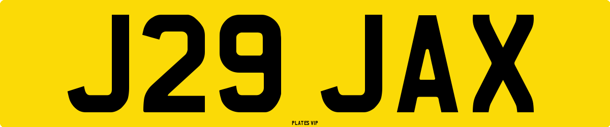 J29 JAX Number Plate