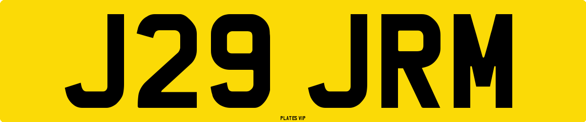 J29 JRM Number Plate