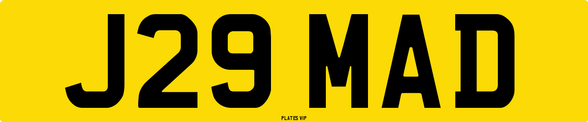 J29 MAD Number Plate