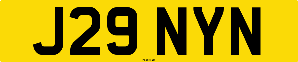 J29 NYN Number Plate
