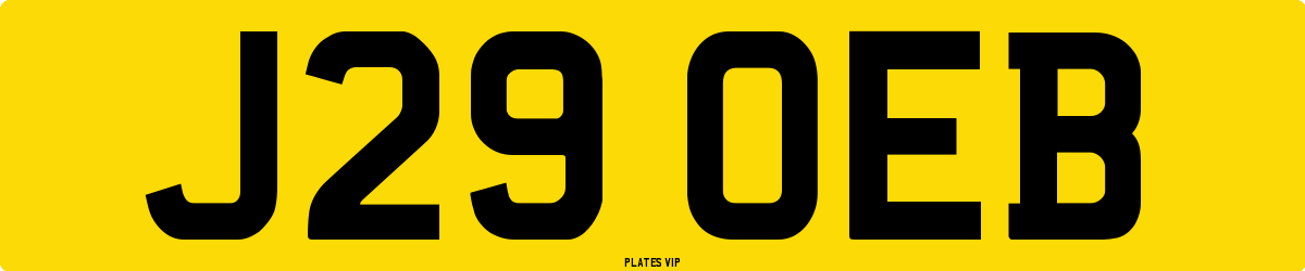 J29 OEB Number Plate