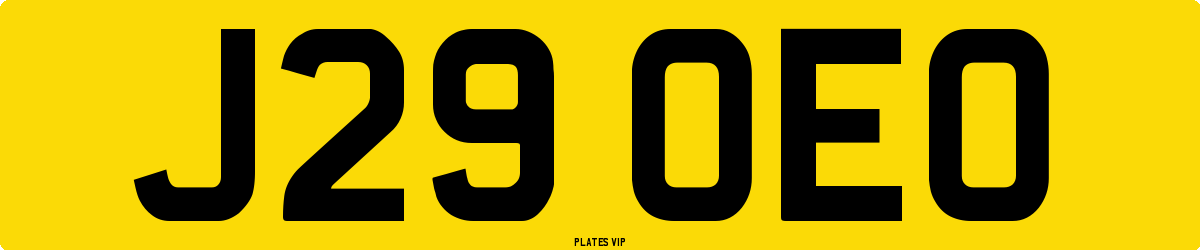 J29 OEO Number Plate