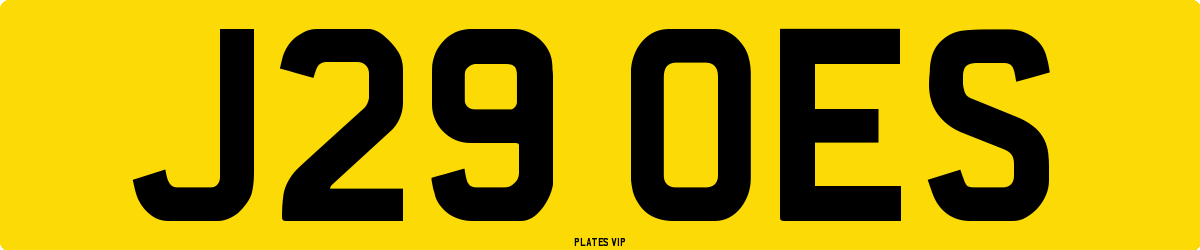 J29 OES Number Plate