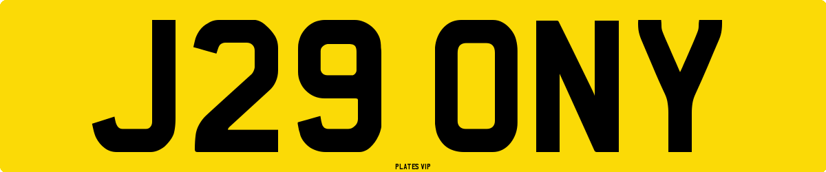 J29 ONY Number Plate