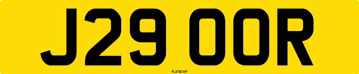 J29 OOR Number Plate