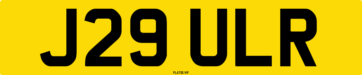 J29 ULR Number Plate