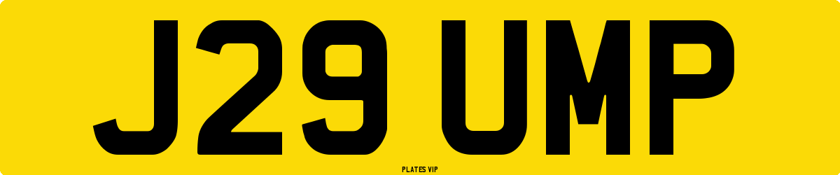 J29 UMP Number Plate