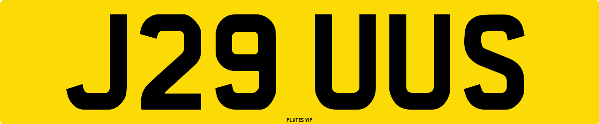 J29 UUS Number Plate