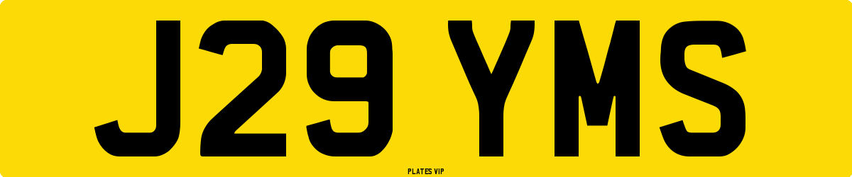 J29 YMS Number Plate