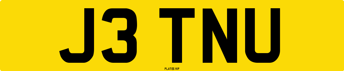 J3 TNU Number Plate