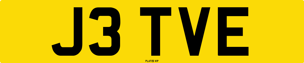 J3 TVE Number Plate