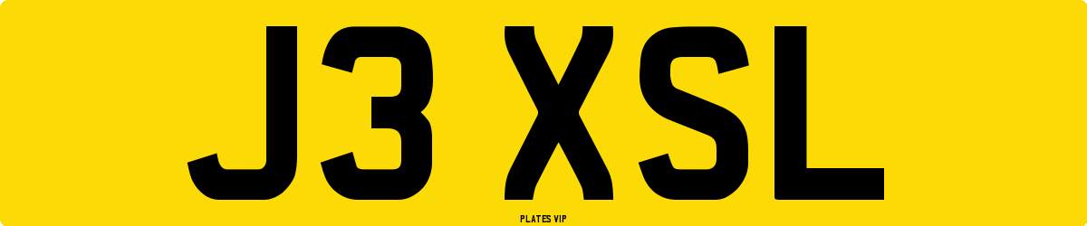 J3 XSL Number Plate