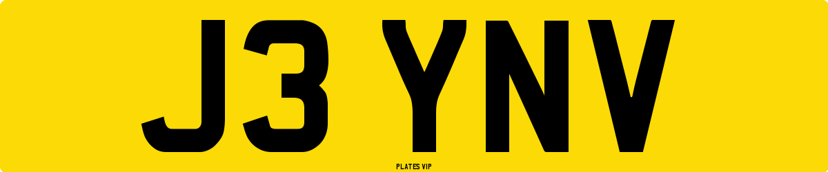 J3 YNV Number Plate
