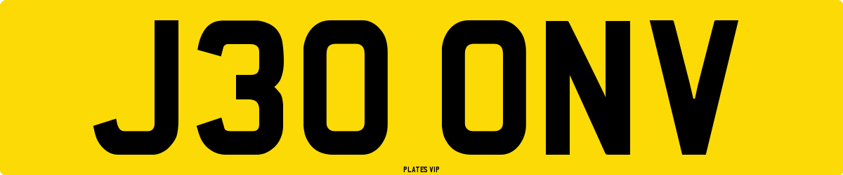 J30 ONV Number Plate