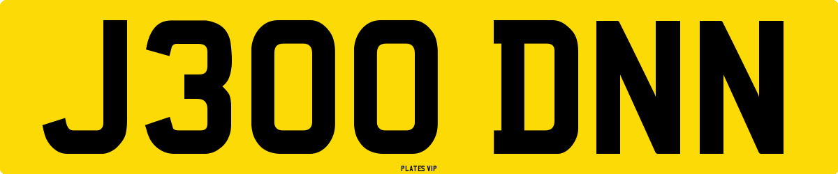 J300 DNN Number Plate
