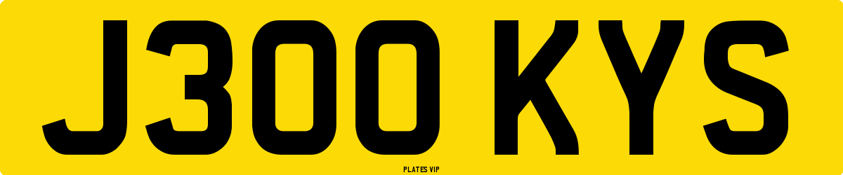 J300 KYS Number Plate