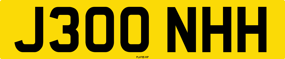 J300 NHH Number Plate