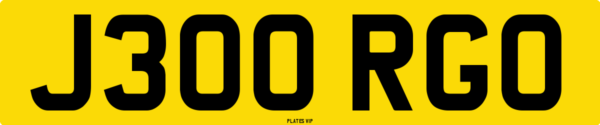 J300 RGO Number Plate