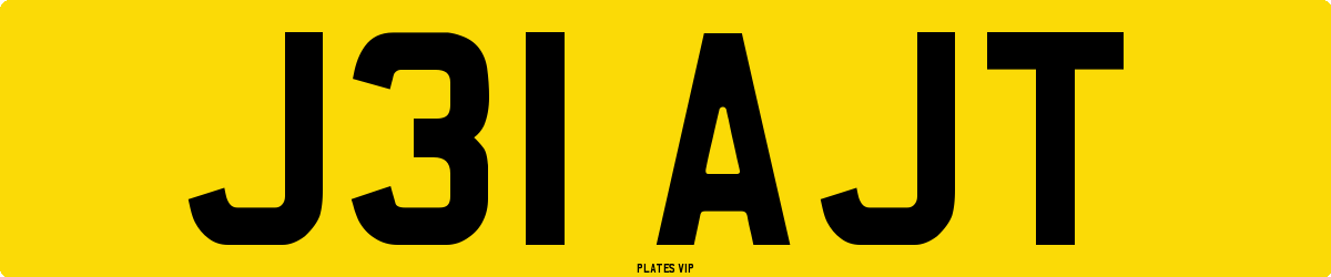 J31 AJT Number Plate