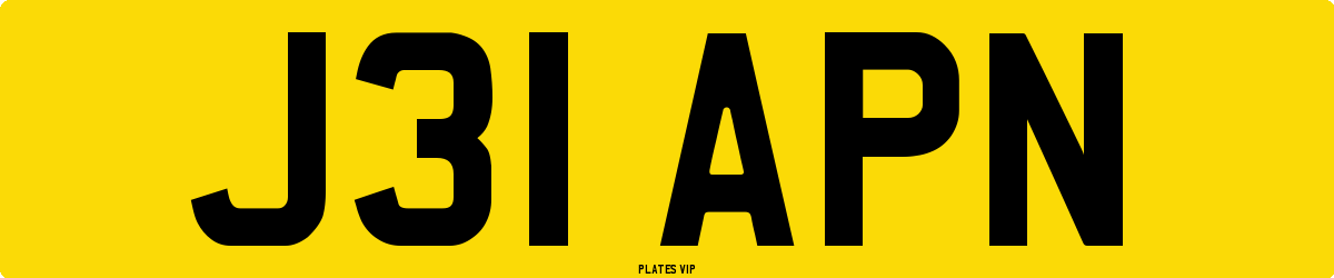 J31 APN Number Plate