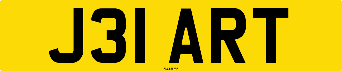 J31 ART Number Plate