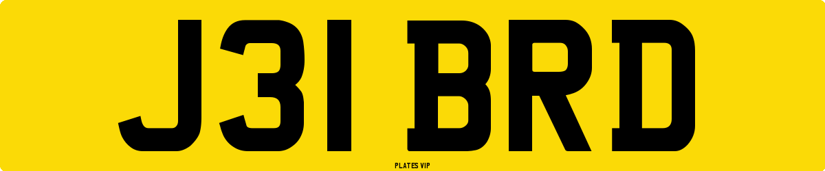 J31 BRD Number Plate