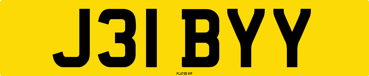 J31 BYY Number Plate