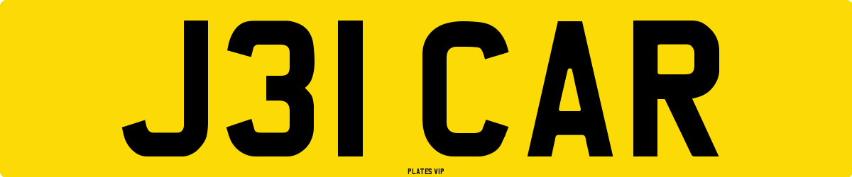 J31 CAR Number Plate