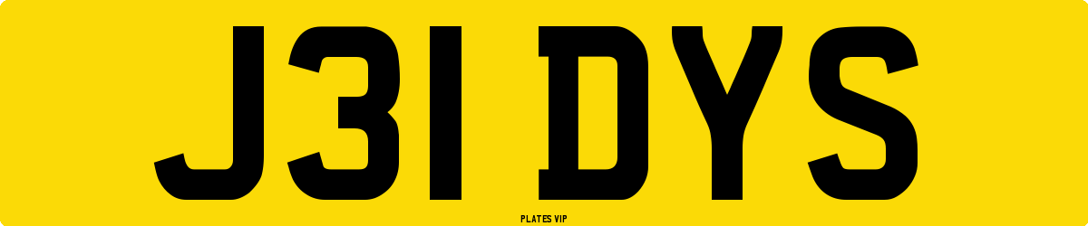 J31 DYS Number Plate