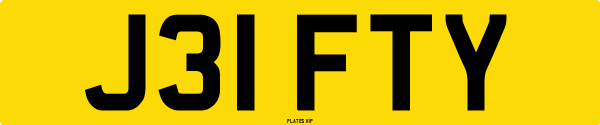 J31 FTY Number Plate