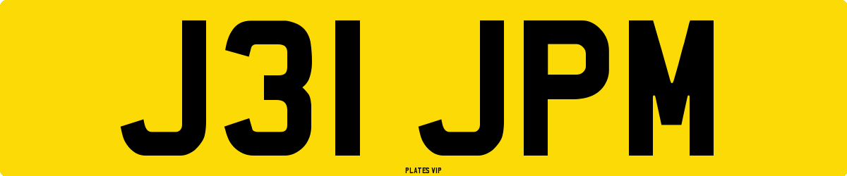 J31 JPM Number Plate