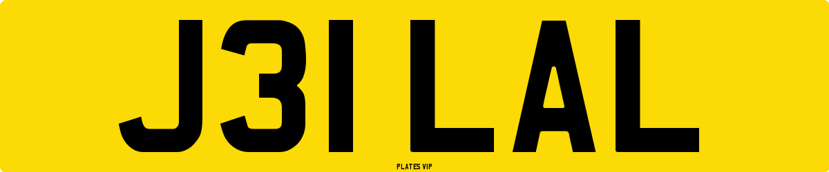 J31 LAL Number Plate