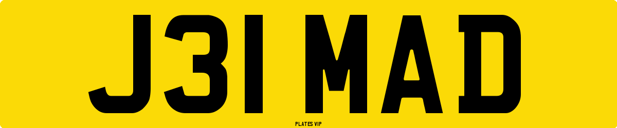 J31 MAD Number Plate